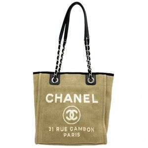 Chanel Tote Bag RUE CAMBON Deauville PM Chain Coco Mark Black